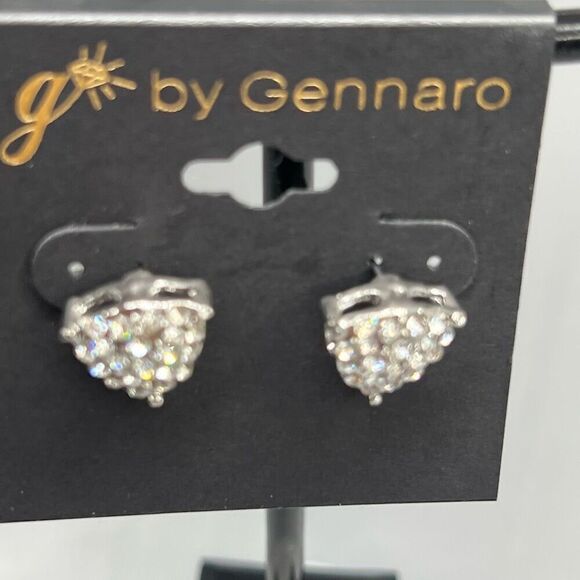 G by Gennaro Silver Encrusted Crystal Earrings - Picture 3 of 6